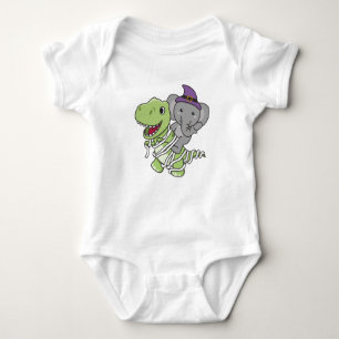 Elephant Happy Halloween T-rex Mummy Costume Baby Bodysuit