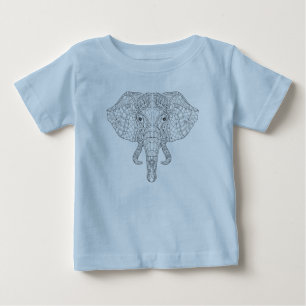 Elephant Head Doodle 2 Baby T-Shirt