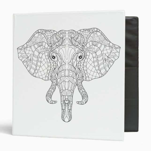 Elephant Head Doodle 2 Binder (Front/Inside)