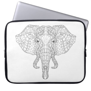 Elephant Head Doodle 2 Laptop Sleeve