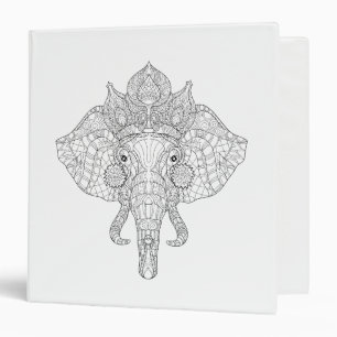 Elephant Head Zendoodle Binder