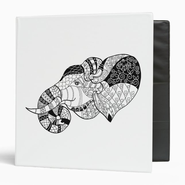 Elephant Head Zenstyle Doodle Binder (Front/Inside)