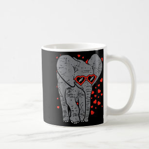 Elephant Heart Gles Cute Valentines Day Animal Lov Coffee Mug