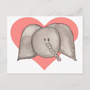 Elephant heart postcard