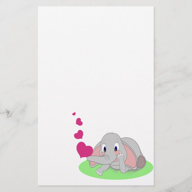 Elephant Hearts Stationery (Front)