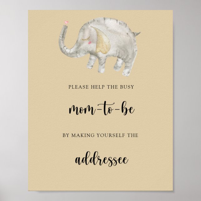 Elephant - Help the Busy Mom-to-Be Poster (Front)