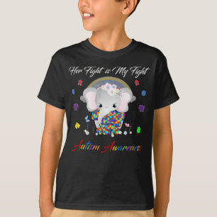 Elephant Her Fight is My Fight Autism Awareness T-Shirt