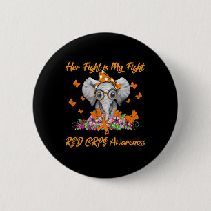 Elephant Her Fight is My Fight RSD CRPS Awareness 2 Inch Round Button