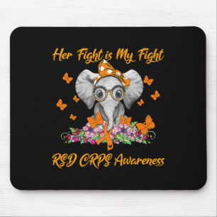 Elephant Her Fight is My Fight RSD CRPS Awareness Mouse Pad