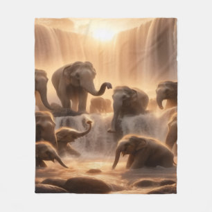 Elephant Herd Fleece Blanket