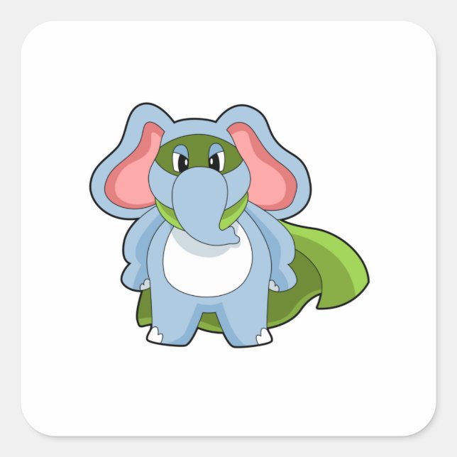 Elephant Hero Square Sticker (Front)