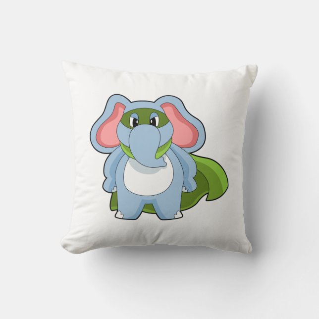 Elephant Hero Throw Pillow (Front)