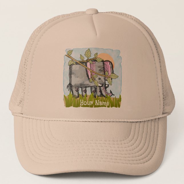 Elephant Hiding  Trucker Hat (Front)