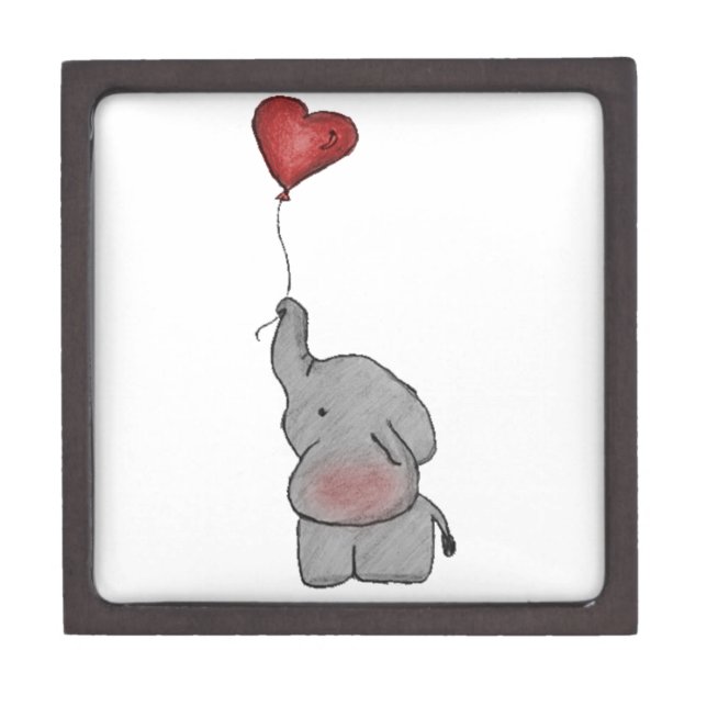 Elephant Holding Balloon Jewelry Box (Front)