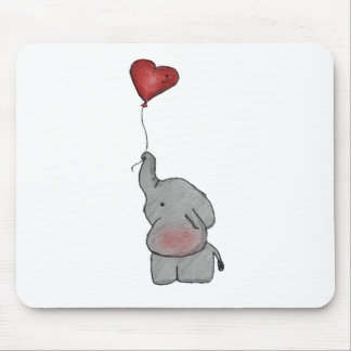 Elephant Holding Balloon Mouse Pad