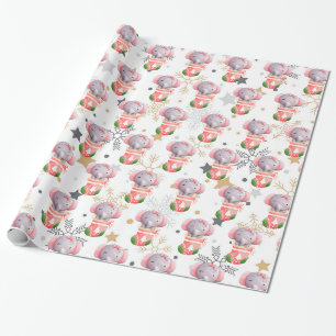 Elephant Holidays Customize Wrapping Paper