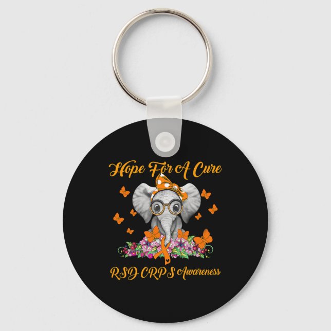 Elephant Hope For A Cure RSD CRPS Awareness  Keychain (Front)