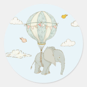Elephant Hot Air Balloon stickers