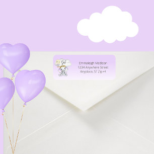 Elephant HotAir Balloon Baby shower Adresse de ret