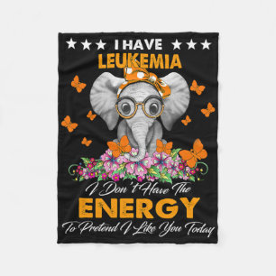 Elephant I Have Leukaemia Awareness Gifts  Fleece Blanket