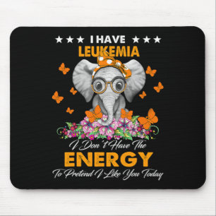 Elephant I Have Leukaemia Awareness Gifts  Mouse Pad