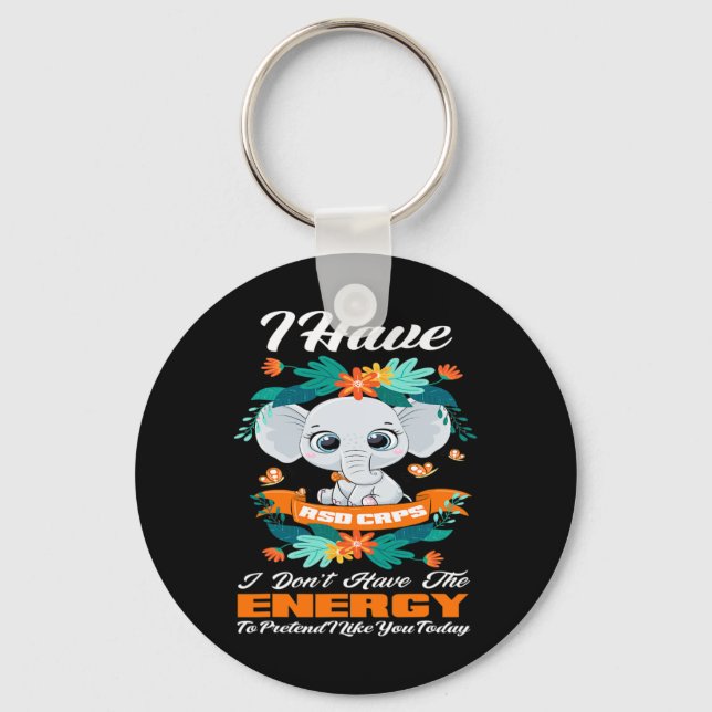 Elephant I Have Rsd Crps Awareness  Keychain (Front)