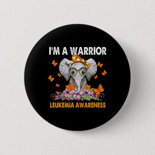 Elephant I’m A Warrior Leukaemia Awareness 2 Inch Round Button