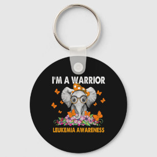 Elephant I’m A Warrior Leukaemia Awareness Keychain