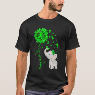 Elephant I Wear Green For Mental Health Awareness T-Shirt