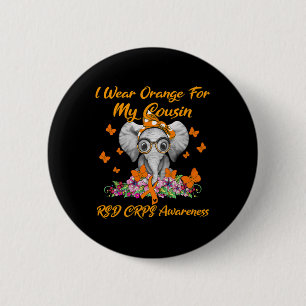 Elephant I Wear Orange For My Cousin Rsd Crps Awar 2 Inch Round Button