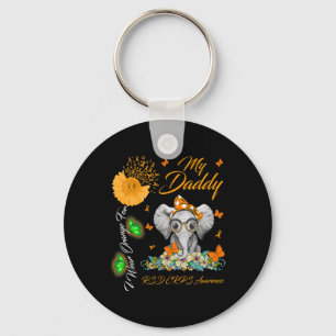 Elephant I Wear Orange For My Daddy Rsd Crps Aware Keychain