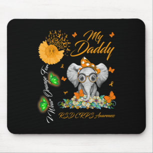 Elephant I Wear Orange For My Daddy Rsd Crps Aware Mouse Pad