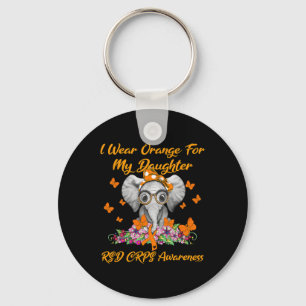 Elephant I Wear Orange For My Daughter RSD CRPS Aw Keychain