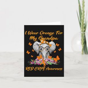 Elephant I Wear Orange For My Grandpa Rsd Crps Awa Card