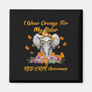 Elephant I Wear Orange For My Sister Rsd Crps Awar Magnet