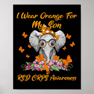 Elephant I Wear Orange For My Son Rsd Crps Awarene Poster