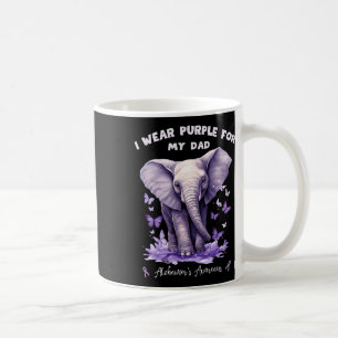 Elephant I Wear Purple For My Dad Heimerheimer's A Coffee Mug