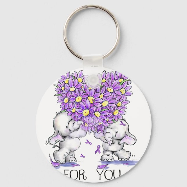 Elephant I Will Remember For You Flower Heimerheim Keychain (Front)