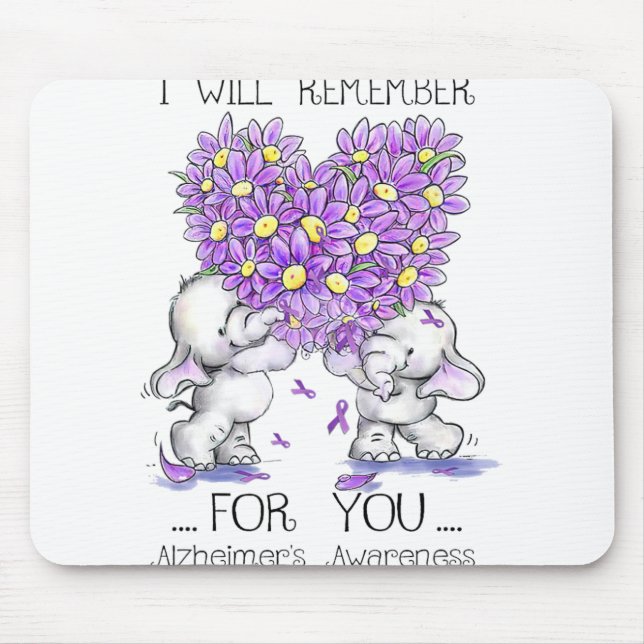 Elephant I Will Remember For You Flower Heimerheim Mouse Pad (Front)