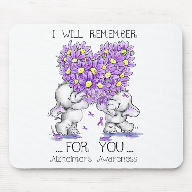 Elephant I Will Remember For You Flower Heimerheim Mouse Pad (Front)