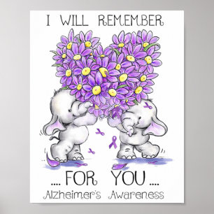 Elephant I Will Remember For You Flower Heimerheim Poster