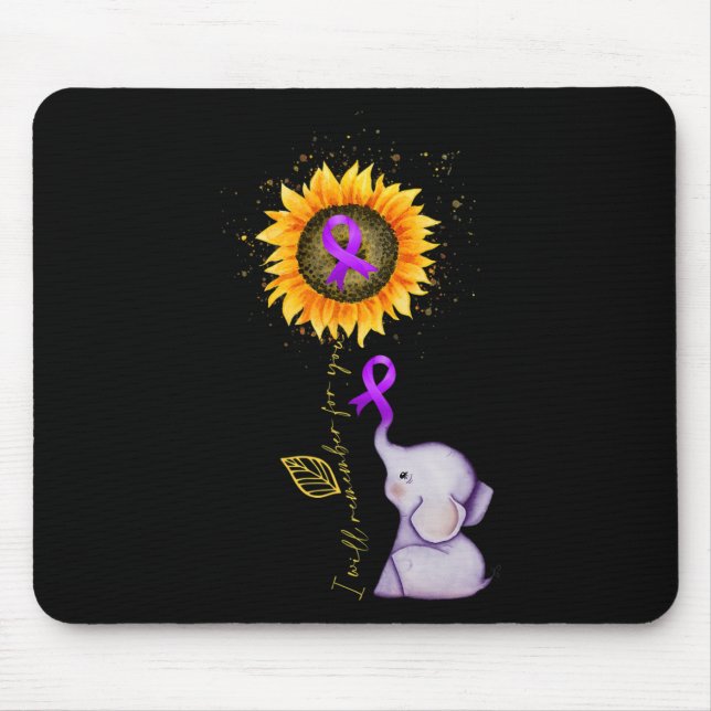 Elephant I Will Remember For You Sunflower Heimerh Mouse Pad (Front)