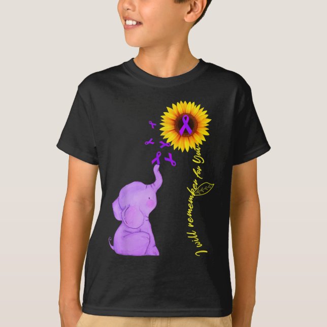 Elephant I Will Remember For You Sunflower Heimerh T-Shirt (Front)