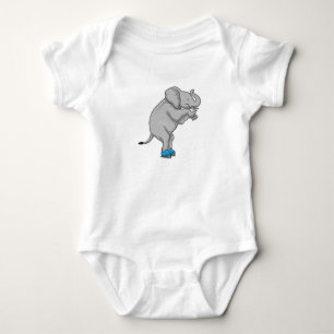 Elephant Ice skating Ice skates Baby Bodysuit