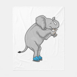 Elephant Ice skating Ice skates Fleece Blanket