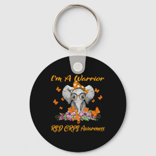 Elephant I'm A Warrior Rsd Crps Awareness  Keychain