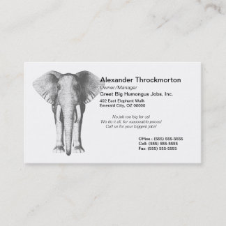 Elephant in Black and White Business Card