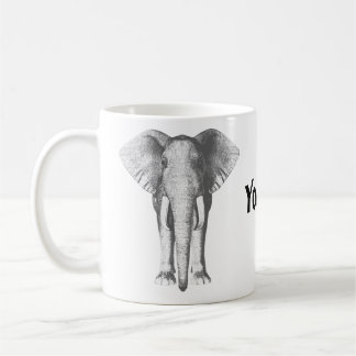 Elephant in Black and White Coffee Mug