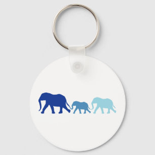 Elephant in Blue Keychain