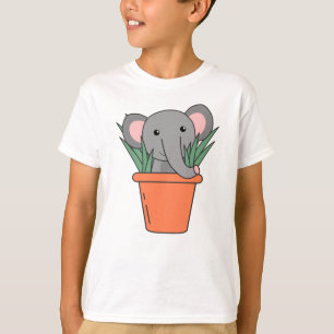 Elephant In Blumentop Funny Elephant Plants T-Shirt